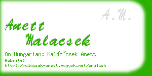 anett malacsek business card